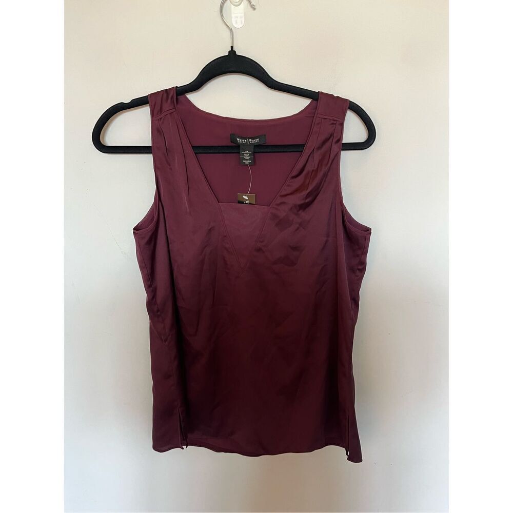 White House Black Market maroon XS tank top blouse NWT